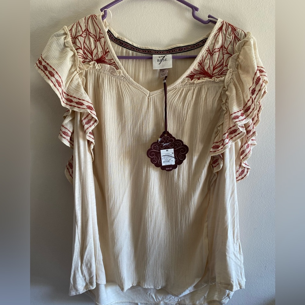 Flutter sleeve Knox rose shirt
